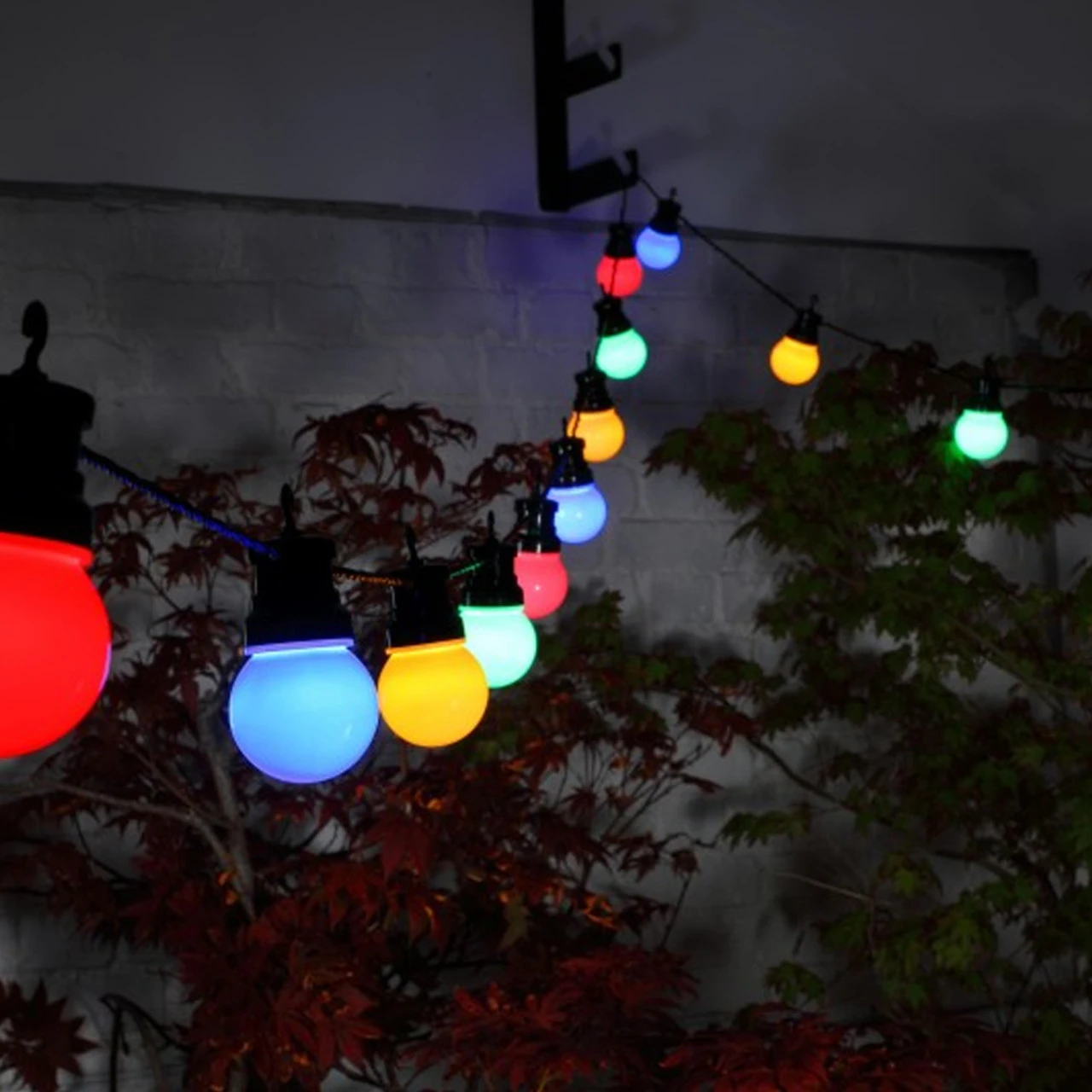 20 Multi-colour Connectable Festoon Lights With Black Cable - Image 2