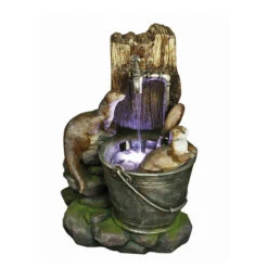 Double Delight: 2 Otters At The Tap Water Feature