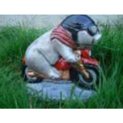 Border Stoneware Motorcycling Pig