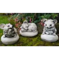 Border Stoneware Set Of 3 Mice