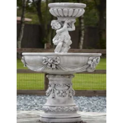Border Stoneware 2 Tier Cherub Self Contained Fountain
