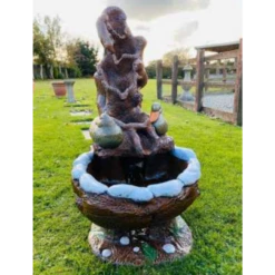 Border Stoneware Teal & Squirrel Self-contained Water Feature