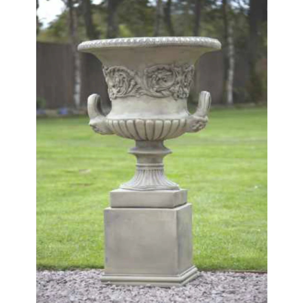 Border Stoneware Large Urn Handles On Plinth (Single)