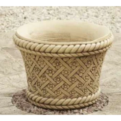 Border Stoneware Large Petal Pot
