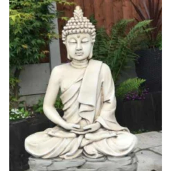Border Stoneware Praying Buddha On Rock