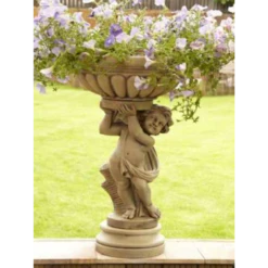 Border Stoneware Cherub Planter Left