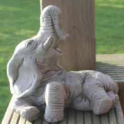Border Stoneware Medium Laying Elephant