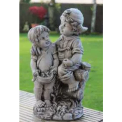Border Stoneware Boy & Girl On Gate