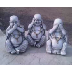 Border Stoneware Hear See Speak Buddha