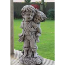 Border Stoneware Piggyback Boy & Girl